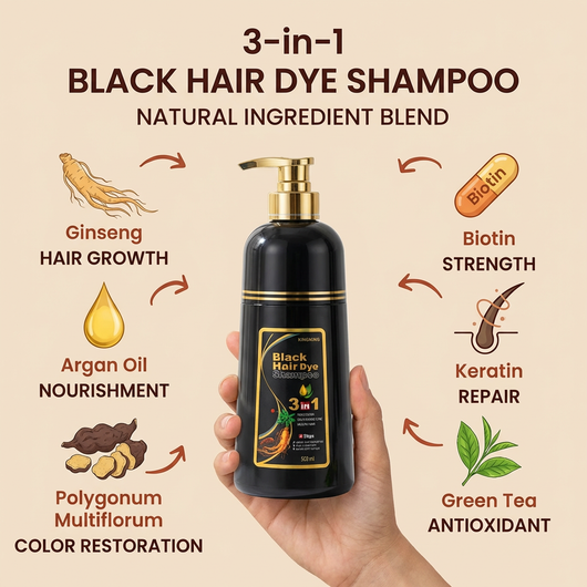 3 in 1 Shampoo With Dye for Gray Hair